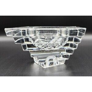 JG Durand Vintage Crystal Sculpture Candle Holder 2.25in x 4in 1980 Round Candle